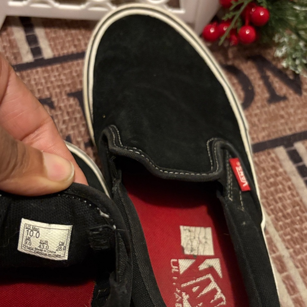 Vans Black and Red Slip-On Shoes - Picture 5 of 10
